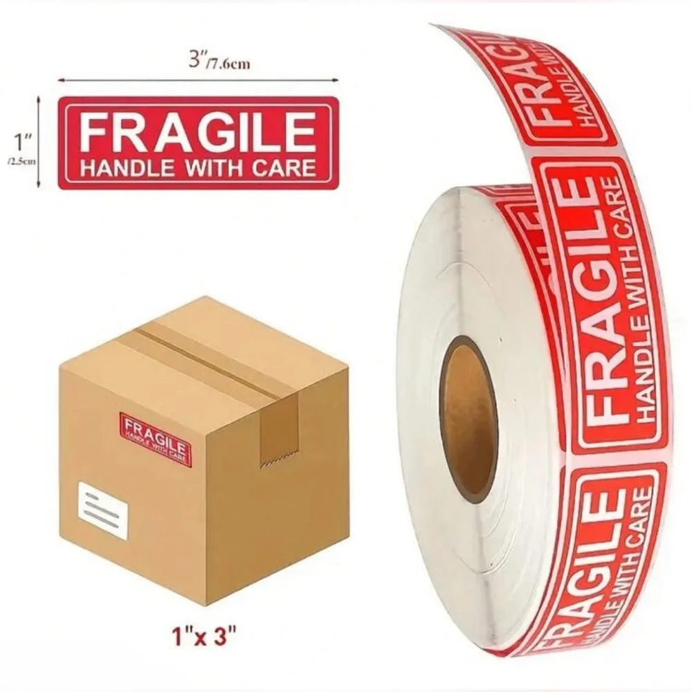 Fragile Handle with Care Stickers - 50 pieces NEW